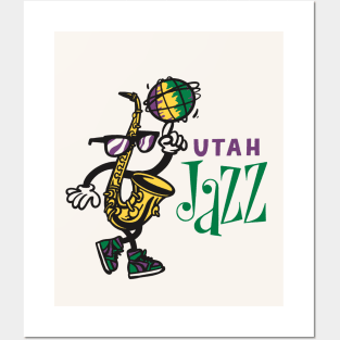 Bootleg Utah Jazz Saxophone Mascot Posters and Art